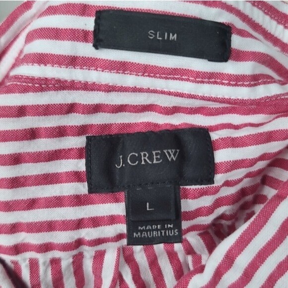J. Crew Slim Striped Button Down Long Sleeve Shirt L - Picture 5 of 8